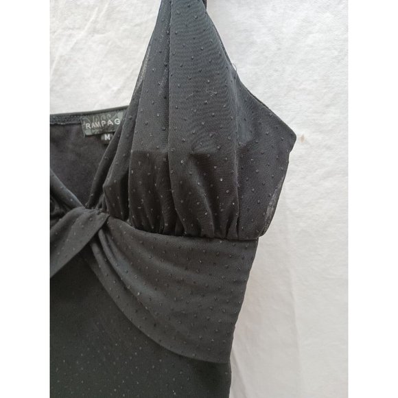 Rampage Black Empire Waist Halter Top Beaded Broach Pleated Bottom Womens Medium - Picture 6 of 14